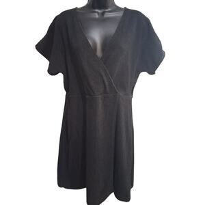 Madewell Dress Large Black Short Wrap Style Classic Party Night Out